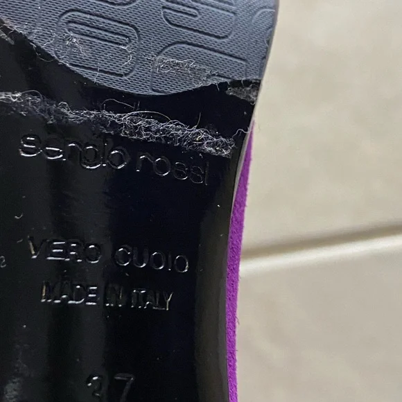 Sergio Rossi Purple Suede Leather Boots Size 37 - Picture 11 of 13